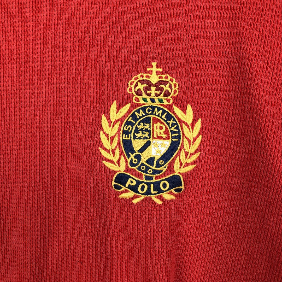 Ralph Lauren POLO RALPH LAUREN SLEEPWEAR Thermal Long T-Shirt, Men's Size L cotton red type Vintage Second Hand