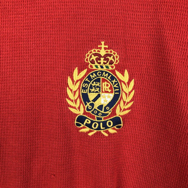 Ralph Lauren POLO RALPH LAUREN SLEEPWEAR Thermal Long T-Shirt, Men's Size L cotton red type Vintage Second Hand