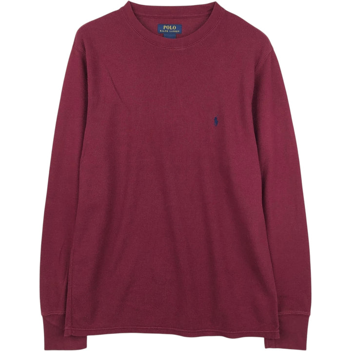 Ralph Lauren POLO RALPH LAUREN Thermal Long T-Shirt Men's Size L cotton Red type red-purple Vintage Second Hand