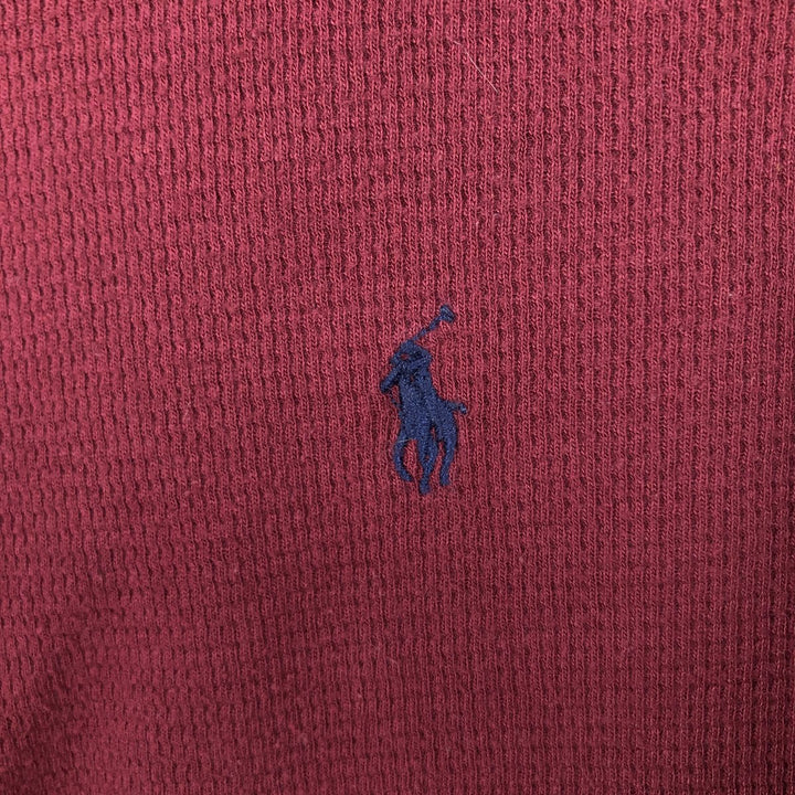 Ralph Lauren POLO RALPH LAUREN Thermal Long T-Shirt Men's Size L cotton Red type red-purple Vintage Second Hand