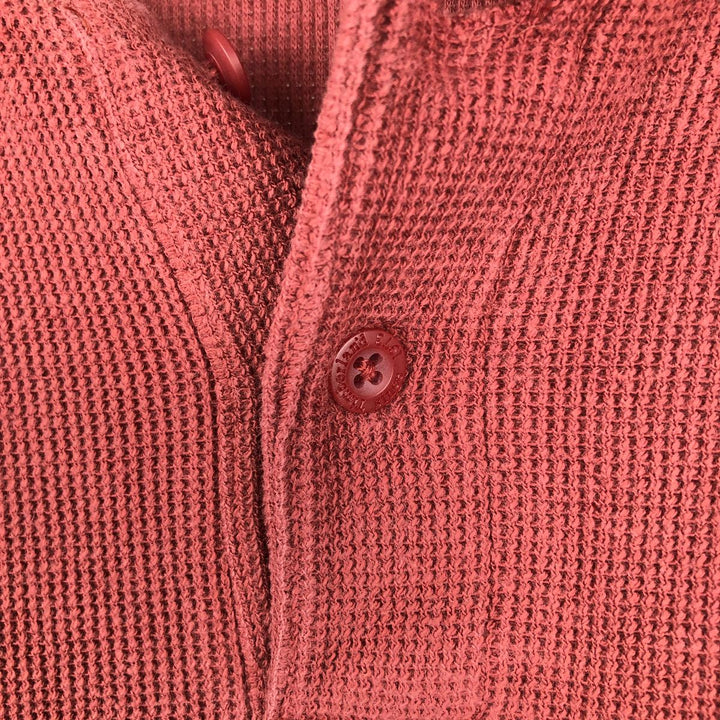 Timberland Henley Neck Thermal Long-Sleeve T-Shirt, Men's Size XL cotton red type reddish brown Vintage Second Hand