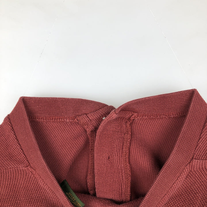Timberland Henley Neck Thermal Long-Sleeve T-Shirt, Men's Size XL cotton red type reddish brown Vintage Second Hand