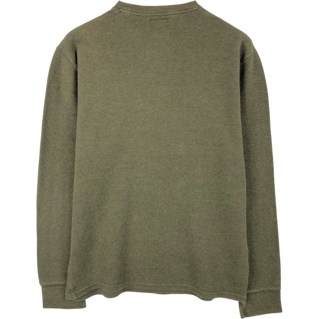 Ralph Lauren POLO RALPH LAUREN Thermal Ron T Waffle Men's L size cotton Khaki type Vintage Second Hand