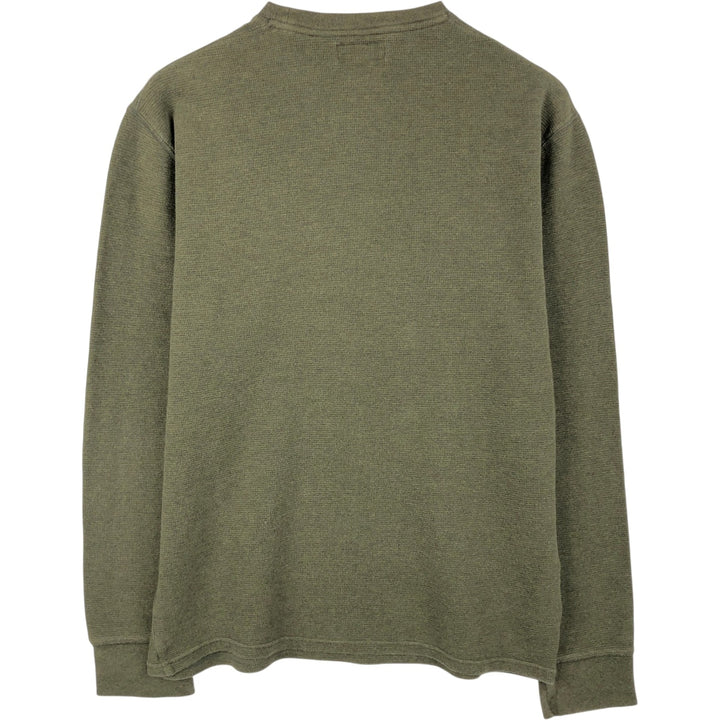Ralph Lauren POLO RALPH LAUREN Thermal Ron T Waffle Men's L size cotton Khaki type Vintage Second Hand