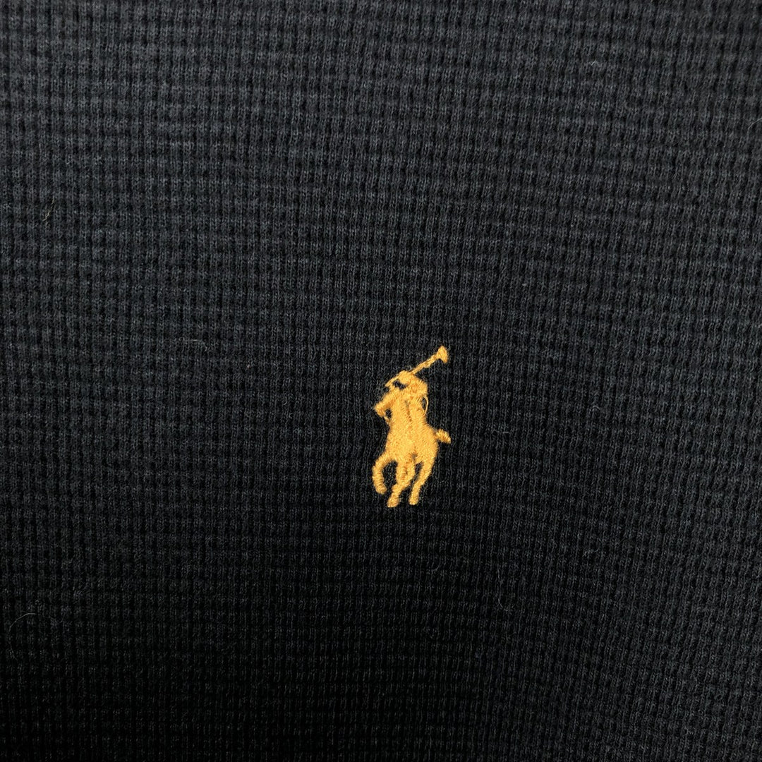 Ralph Lauren POLO RALPH LAUREN SLEEPWEAR Thermal Long T-shirt Waffle Men's XXL cotton black type Vintage Second Hand