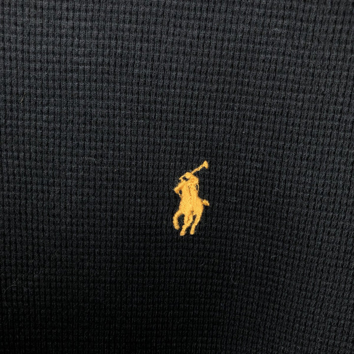 Ralph Lauren POLO RALPH LAUREN SLEEPWEAR Thermal Long T-shirt Waffle Men's XXL cotton black type Vintage Second Hand
