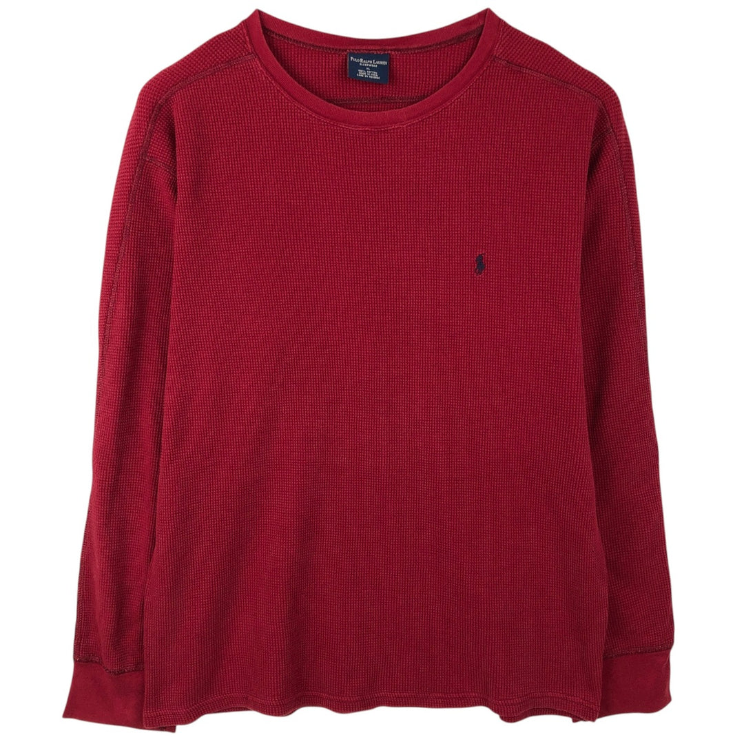 Ralph Lauren POLO RALPH LAUREN SLEEPWEAR Thermal Long T-shirt Waffle Men's XL cotton red type Vintage Second Hand