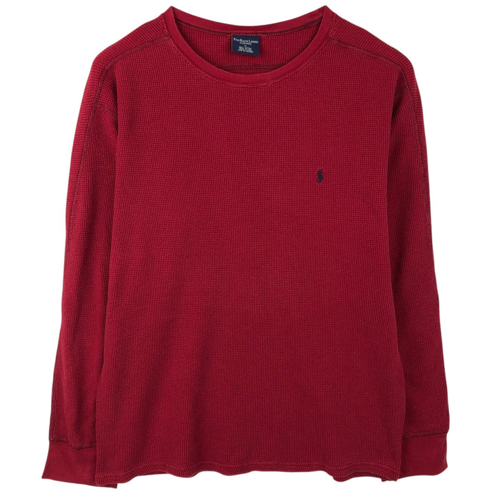 Ralph Lauren POLO RALPH LAUREN SLEEPWEAR Thermal Long T-shirt Waffle Men's XL cotton red type Vintage Second Hand