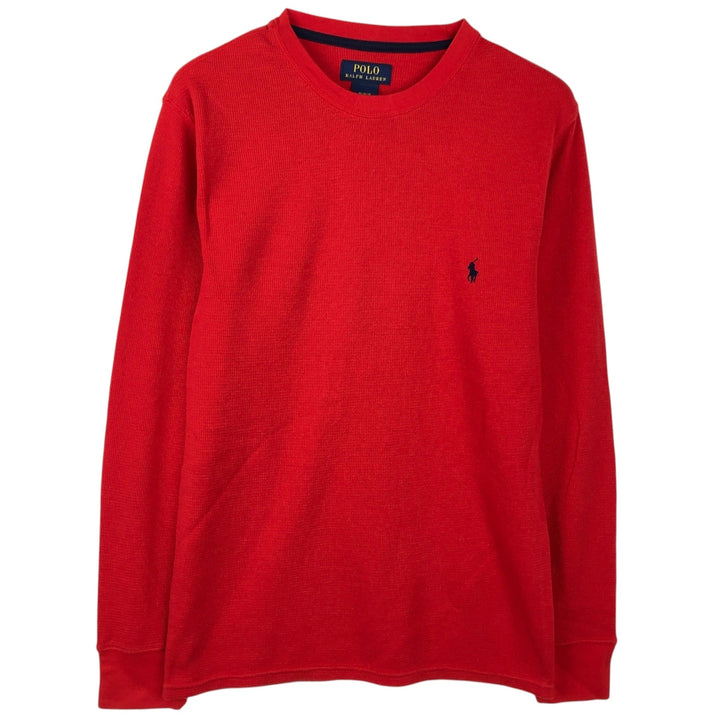 Ralph Lauren POLO RALPH LAUREN Thermal Long T-shirt Waffle Men's M size cotton red type Vintage Second Hand