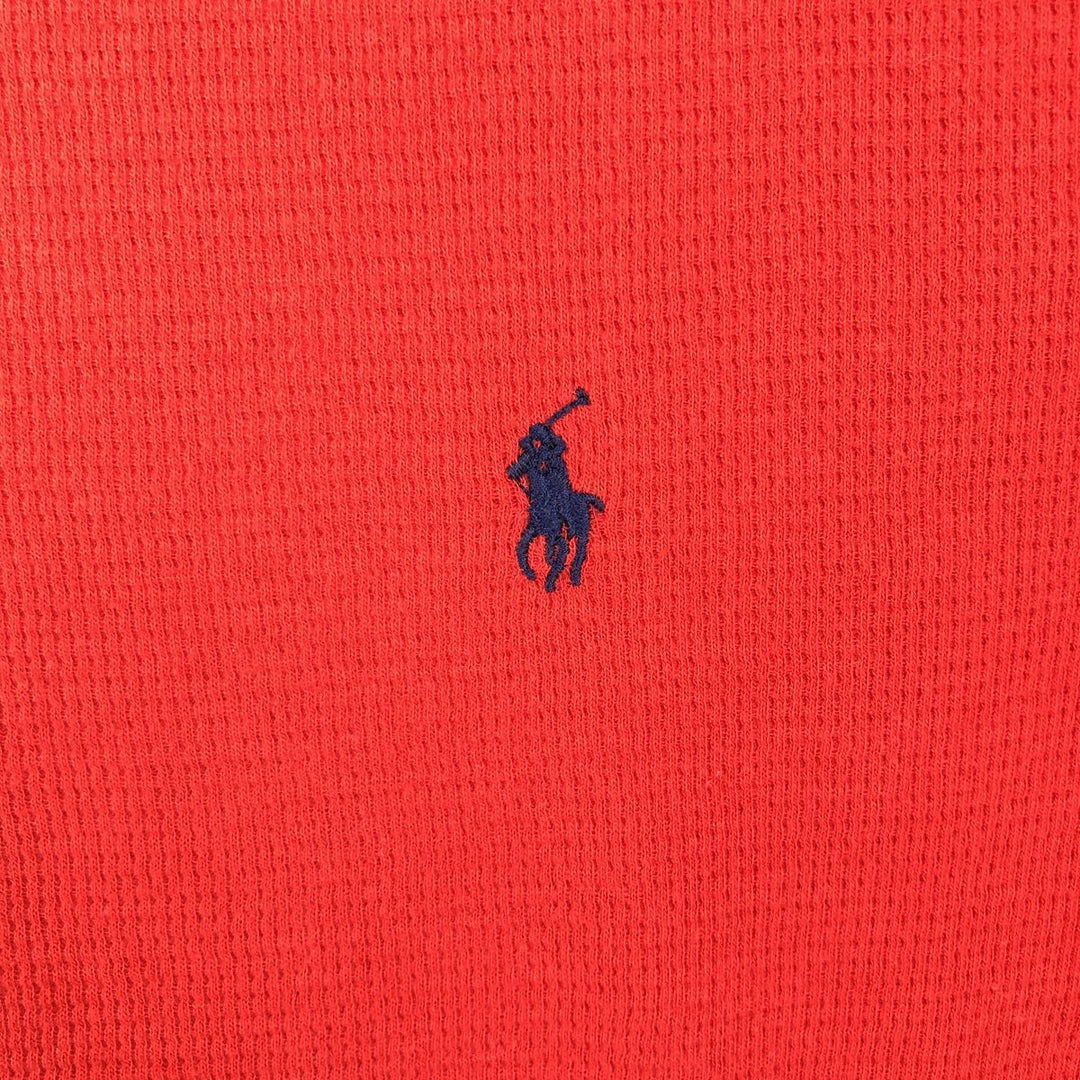 Ralph Lauren POLO RALPH LAUREN Thermal Long T-shirt Waffle Men's M size cotton red type Vintage Second Hand
