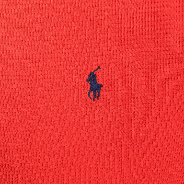 Ralph Lauren POLO RALPH LAUREN Thermal Long T-shirt Waffle Men's M size cotton red type Vintage Second Hand