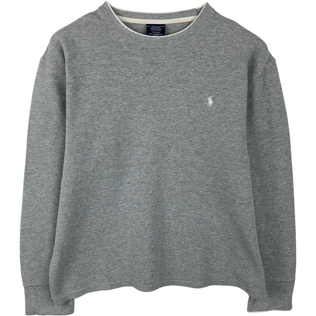 Ralph Lauren POLO RALPH LAUREN SLEEPWEAR Thermal Long T-shirt Waffle Men's XL cotton gray type Vintage Second Hand