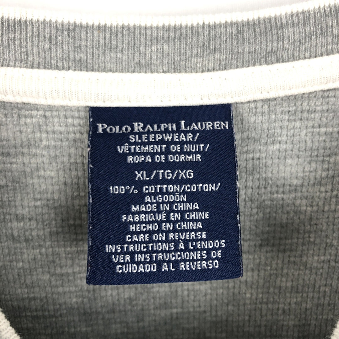 Ralph Lauren POLO RALPH LAUREN SLEEPWEAR Thermal Long T-shirt Waffle Men's XL cotton gray type Vintage Second Hand