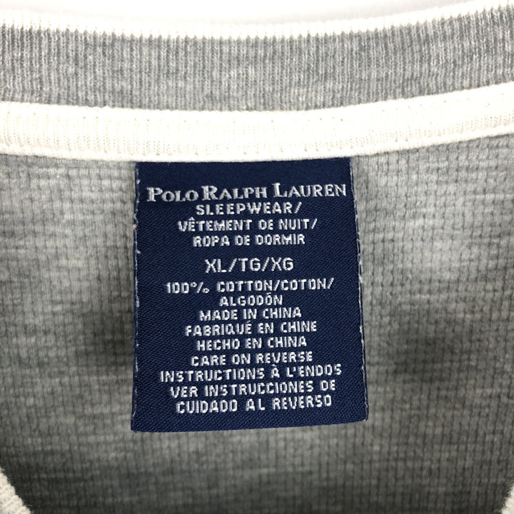 Ralph Lauren POLO RALPH LAUREN SLEEPWEAR Thermal Long T-shirt Waffle Men's XL cotton gray type Vintage Second Hand