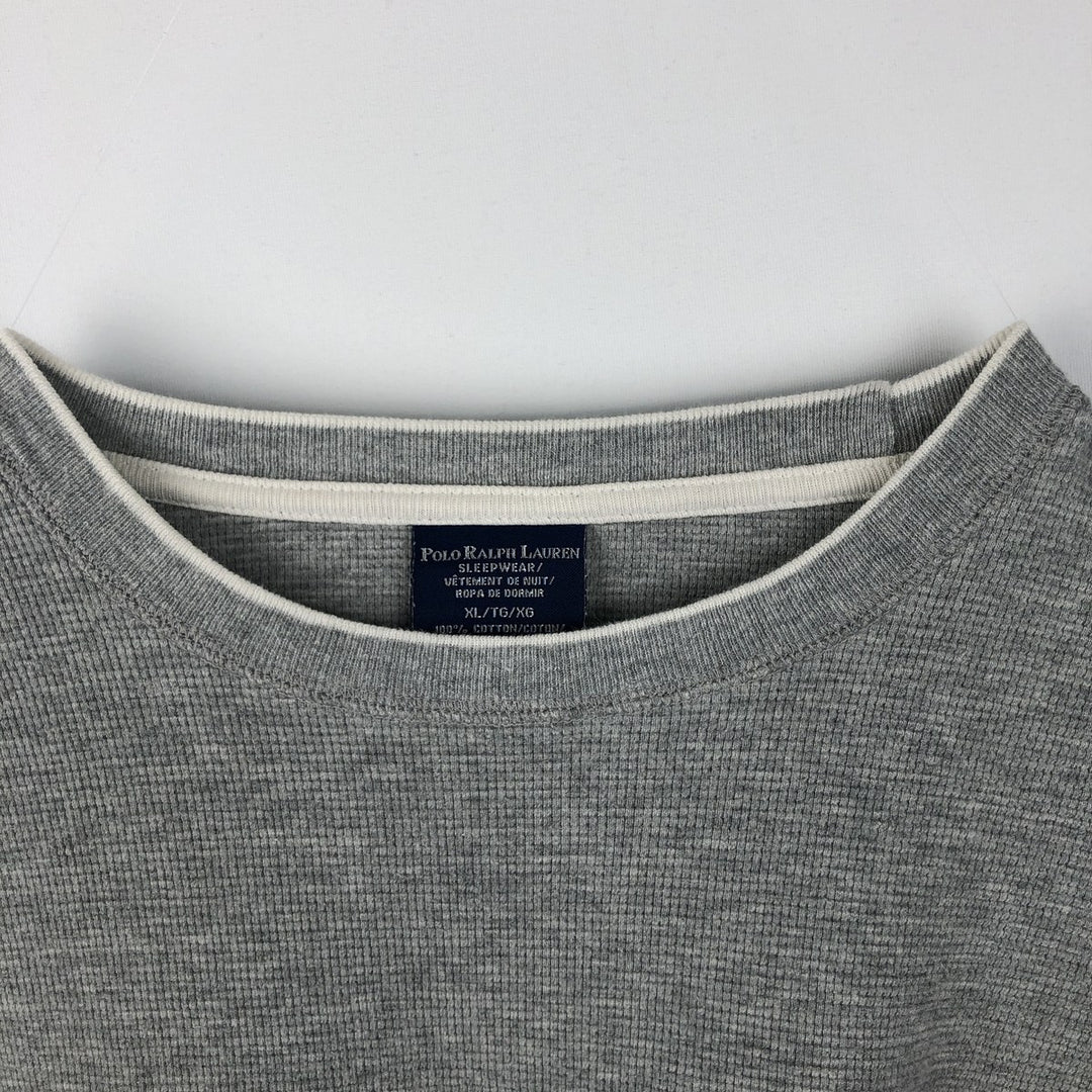 Ralph Lauren POLO RALPH LAUREN SLEEPWEAR Thermal Long T-shirt Waffle Men's XL cotton gray type Vintage Second Hand