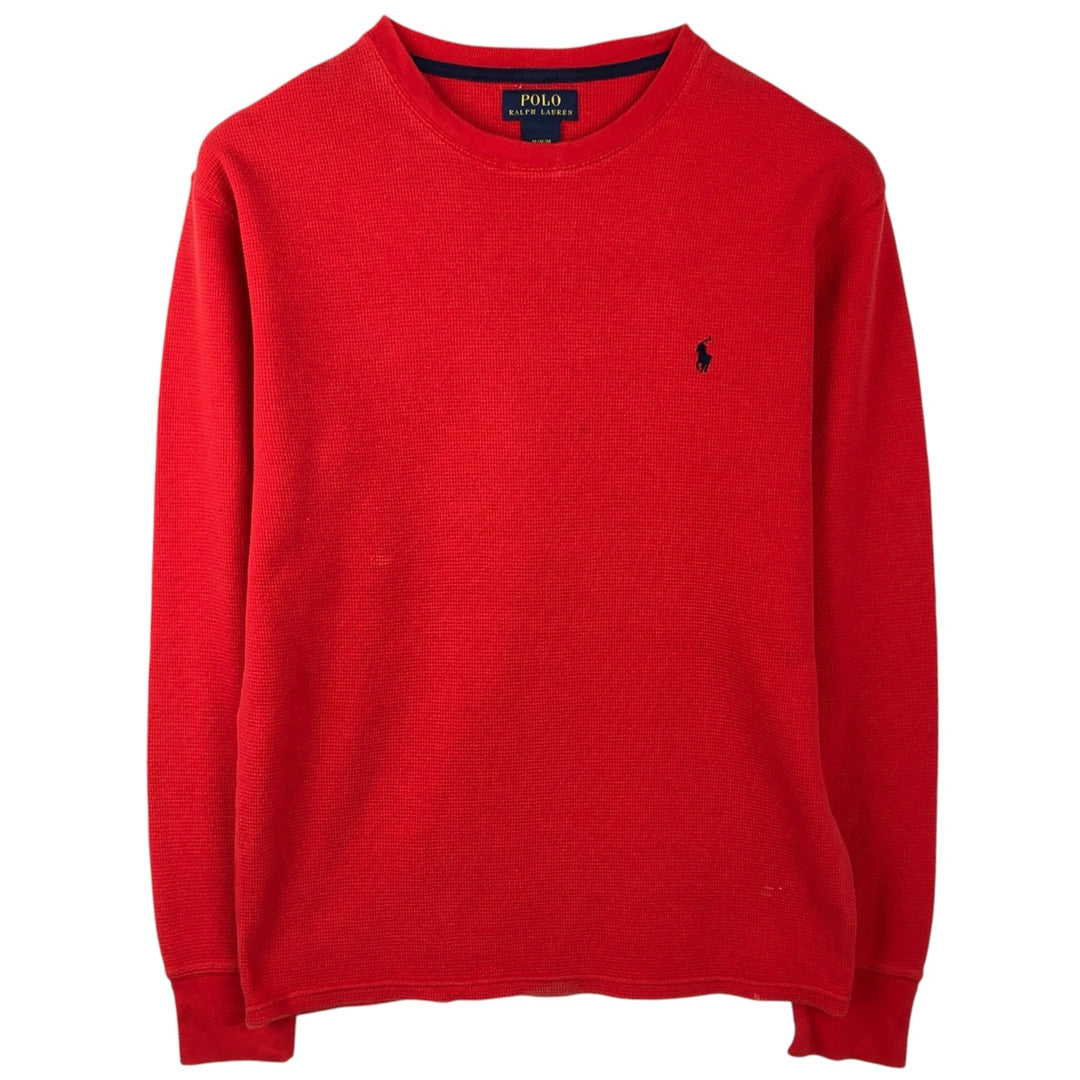 Ralph Lauren POLO RALPH LAUREN Thermal Long T-shirt Waffle Men's M size cotton red type Vintage Second Hand
