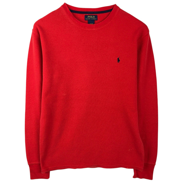 Ralph Lauren POLO RALPH LAUREN Thermal Long T-shirt Waffle Men's M size cotton red type Vintage Second Hand