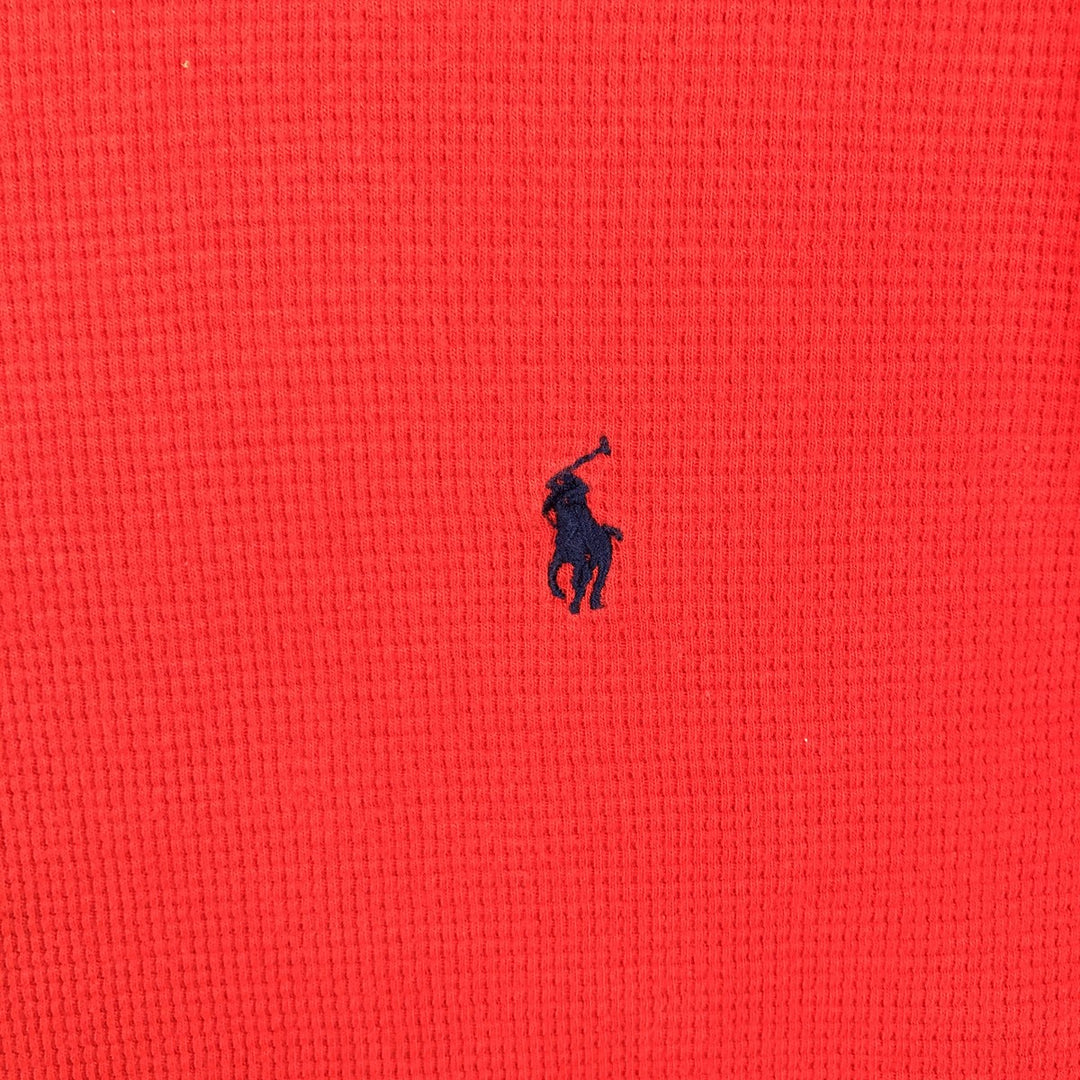 Ralph Lauren POLO RALPH LAUREN Thermal Long T-shirt Waffle Men's M size cotton red type Vintage Second Hand