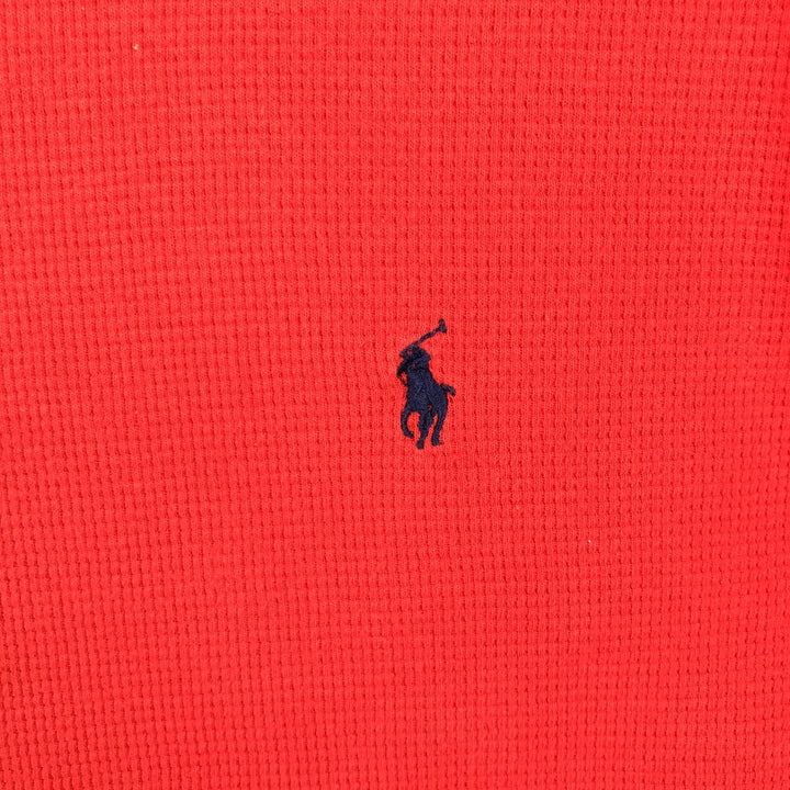 Ralph Lauren POLO RALPH LAUREN Thermal Long T-shirt Waffle Men's M size cotton red type Vintage Second Hand