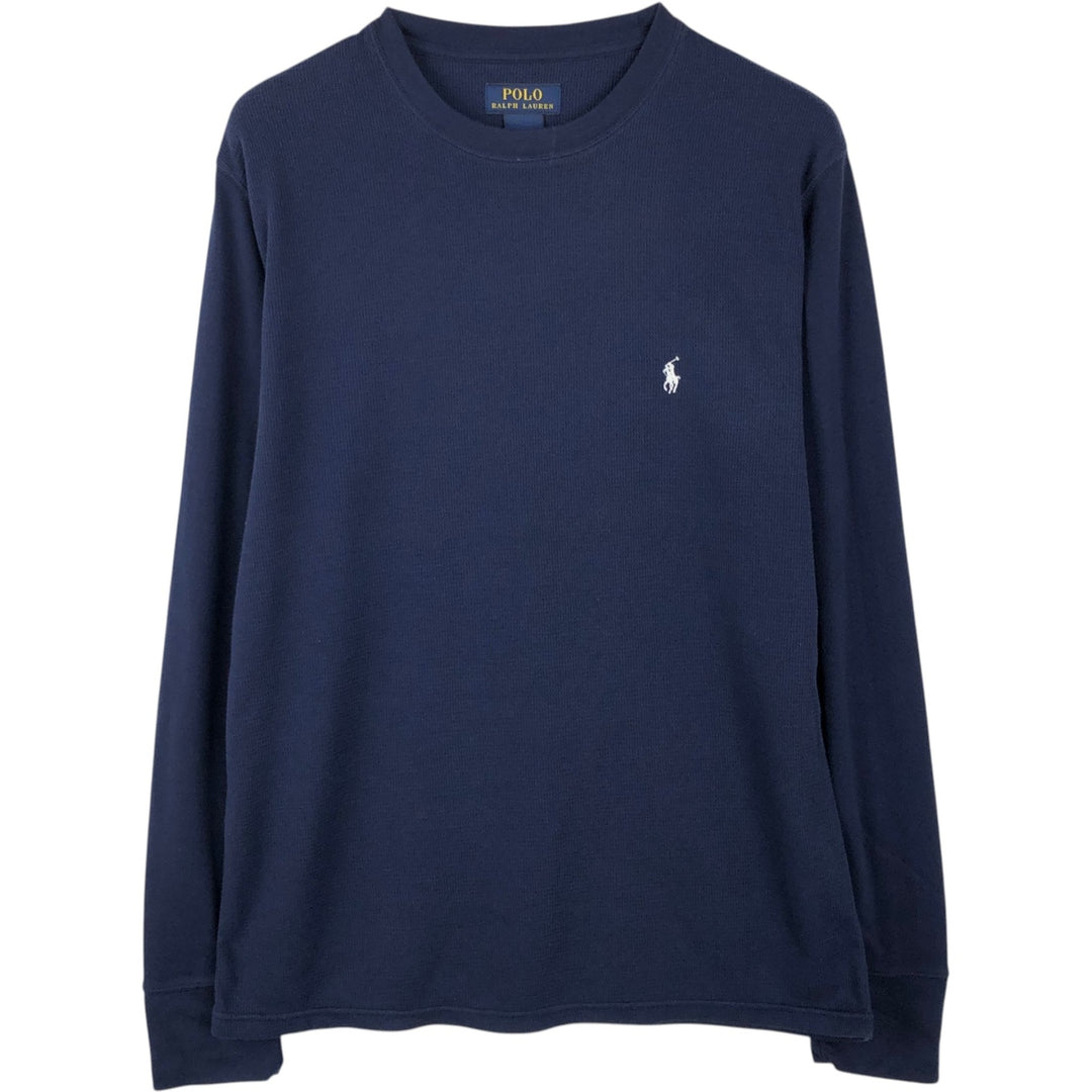 Ralph Lauren POLO RALPH LAUREN Thermal Long T-Shirt Men's Size L cotton navy blue type Vintage Second Hand