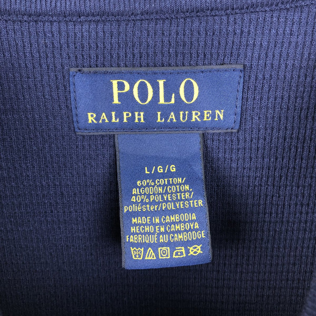 Ralph Lauren POLO RALPH LAUREN Thermal Long T-Shirt Men's Size L cotton navy blue type Vintage Second Hand