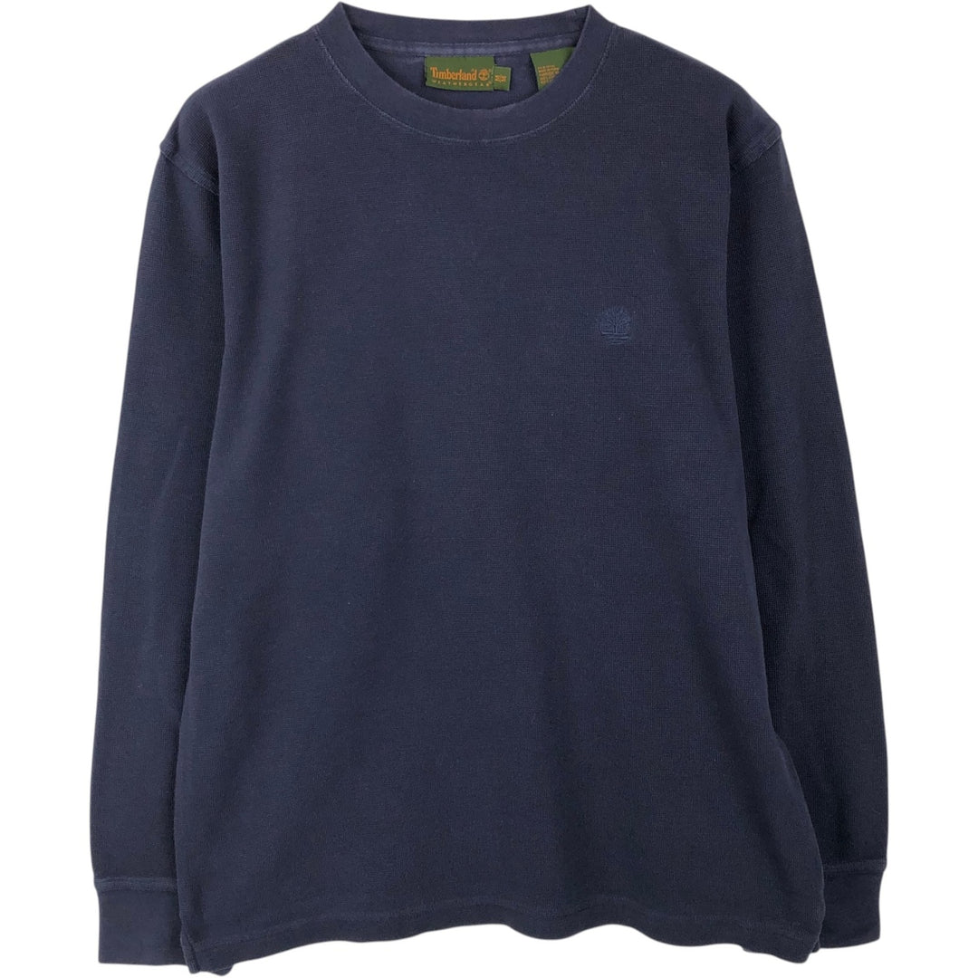 Timberland Thermal Long T-Shirt, Waffle, Men's Size M cotton navy blue type Vintage Second Hand
