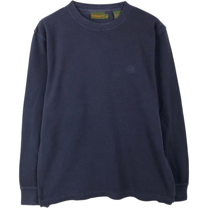 Timberland Thermal Long T-Shirt, Waffle, Men's Size M cotton navy blue type Vintage Second Hand