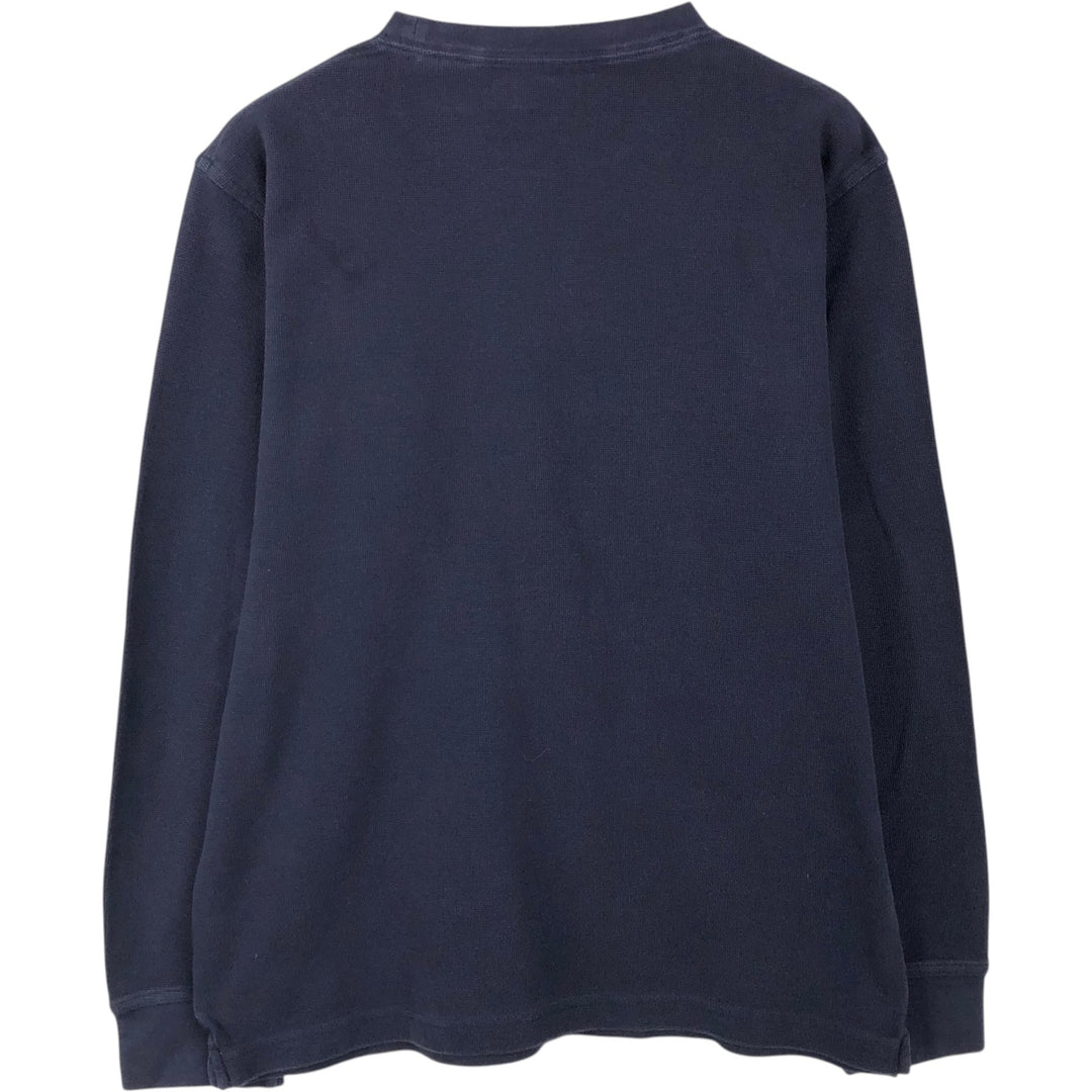 Timberland Thermal Long T-Shirt, Waffle, Men's Size M cotton navy blue type Vintage Second Hand