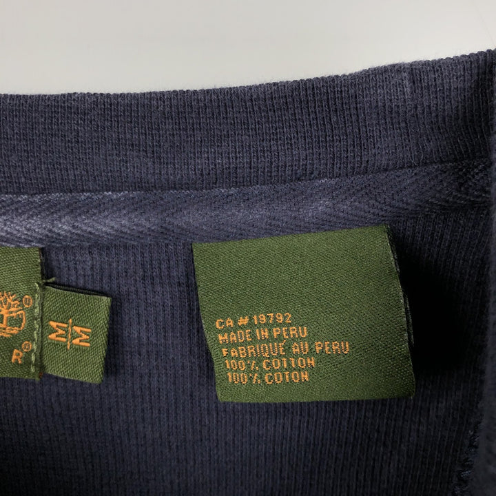 Timberland Thermal Long T-Shirt, Waffle, Men's Size M cotton navy blue type Vintage Second Hand