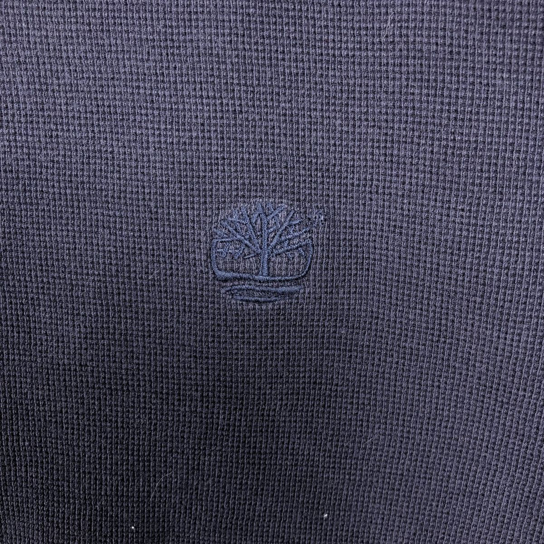 Timberland Thermal Long T-Shirt, Waffle, Men's Size M cotton navy blue type Vintage Second Hand