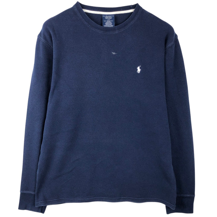 Ralph Lauren POLO RALPH LAUREN SLEEPWEAR Thermal Long T-shirt Waffle Men's L size cotton navy blue type Vintage Second Hand