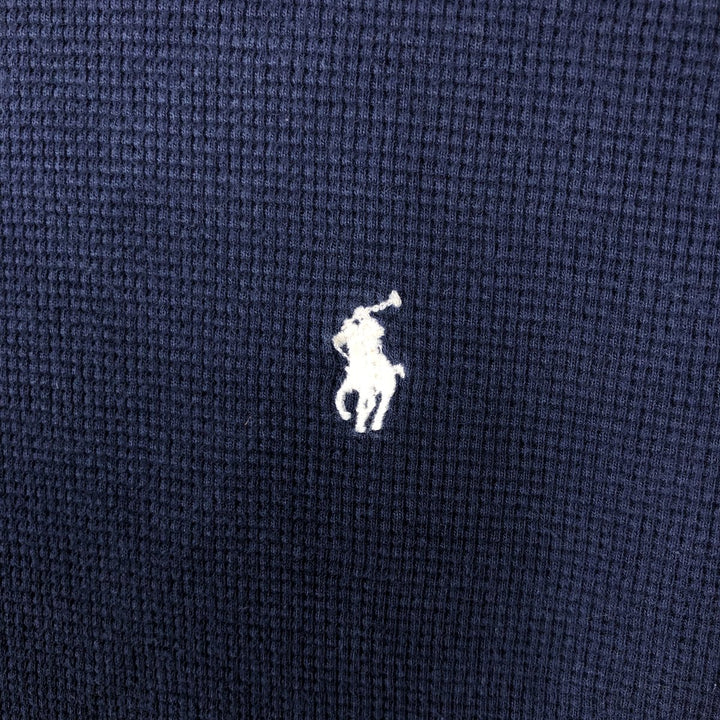 Ralph Lauren POLO RALPH LAUREN SLEEPWEAR Thermal Long T-shirt Waffle Men's L size cotton navy blue type Vintage Second Hand