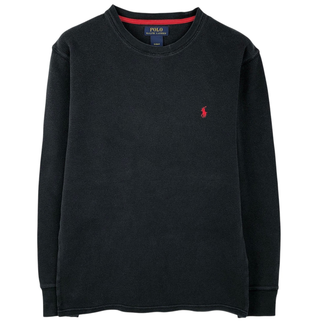 Ralph Lauren POLO RALPH LAUREN Thermal T-Shirt, Waffle, Men's Size Small cotton black type Vintage Second Hand