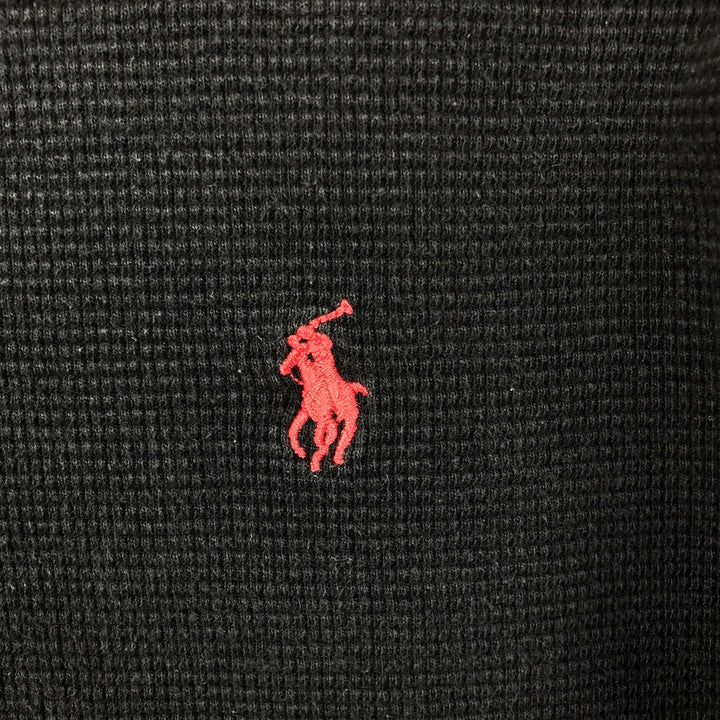 Ralph Lauren POLO RALPH LAUREN Thermal T-Shirt, Waffle, Men's Size Small cotton black type Vintage Second Hand