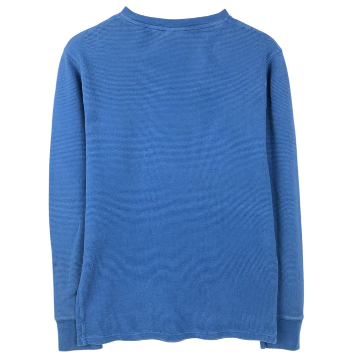 Ralph Lauren POLO RALPH LAUREN SLEEPWEAR V-neck Thermal Long-Sleeve T-shirt, Waffle Pattern, Men's Size S (approx.) cotton Blue type light blue Vintage Second Hand