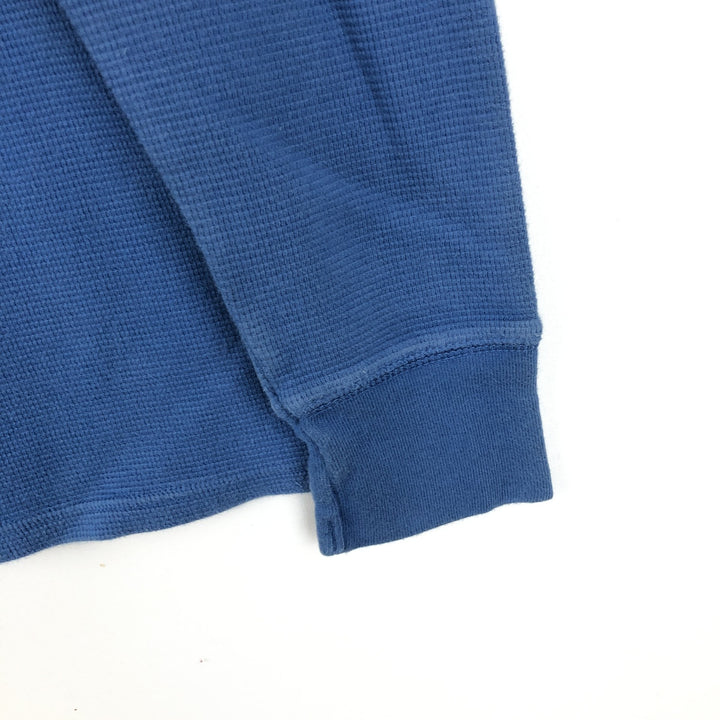 Ralph Lauren POLO RALPH LAUREN SLEEPWEAR V-neck Thermal Long-Sleeve T-shirt, Waffle Pattern, Men's Size S (approx.) cotton Blue type light blue Vintage Second Hand