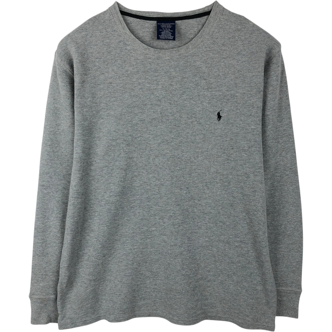 Ralph Lauren POLO RALPH LAUREN SLEEPWEAR Thermal Long T-shirt Waffle Men's XL cotton gray type Vintage Second Hand