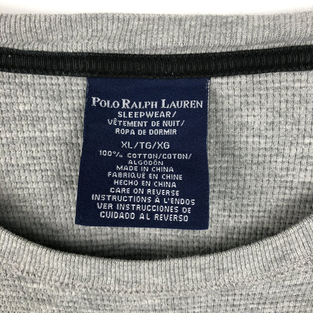 Ralph Lauren POLO RALPH LAUREN SLEEPWEAR Thermal Long T-shirt Waffle Men's XL cotton gray type Vintage Second Hand