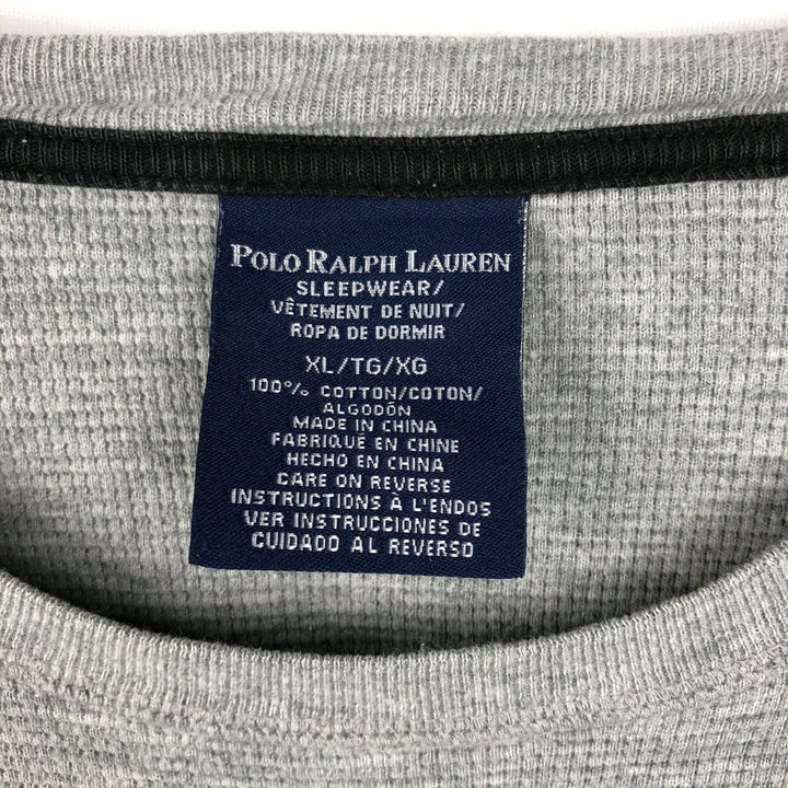 Ralph Lauren POLO RALPH LAUREN SLEEPWEAR Thermal Long T-shirt Waffle Men's XL cotton gray type Vintage Second Hand