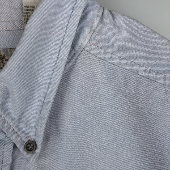 Ralph Lauren POLO RALPH LAUREN SLEEPWEAR Henley Neck Thermal Long-Sleeve T-Shirt (Waffle Knit) - Men's Size L (approx.) cotton gray type Vintage Second Hand