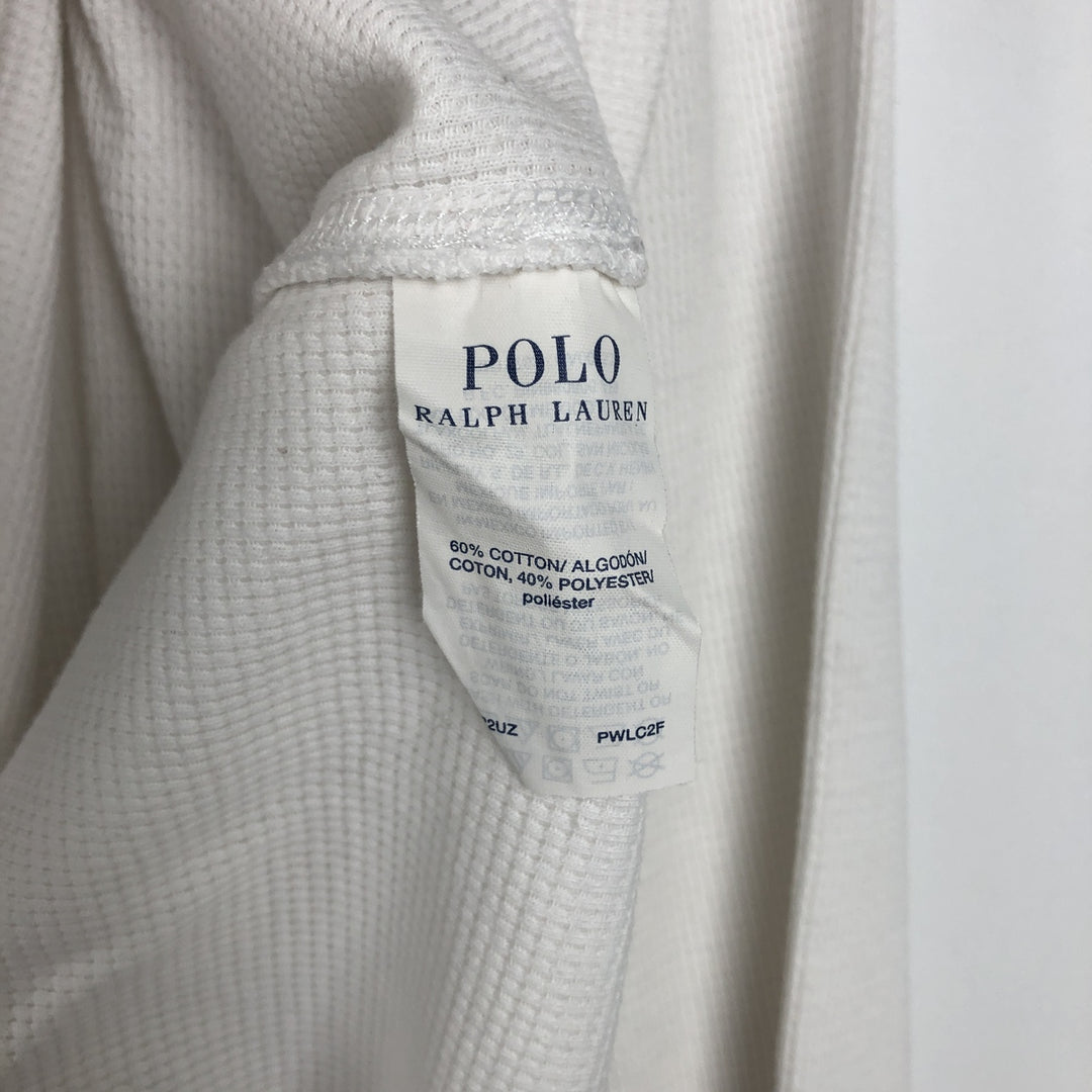 Ralph Lauren POLO RALPH LAUREN SLEEPWEAR Thermal Long T-shirt Waffle Men's L size cotton white type Vintage Second Hand