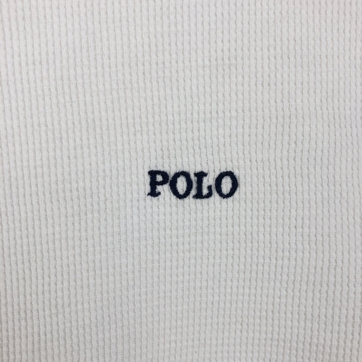 Ralph Lauren POLO RALPH LAUREN SLEEPWEAR Thermal Long T-shirt Waffle Men's L size cotton white type Vintage Second Hand