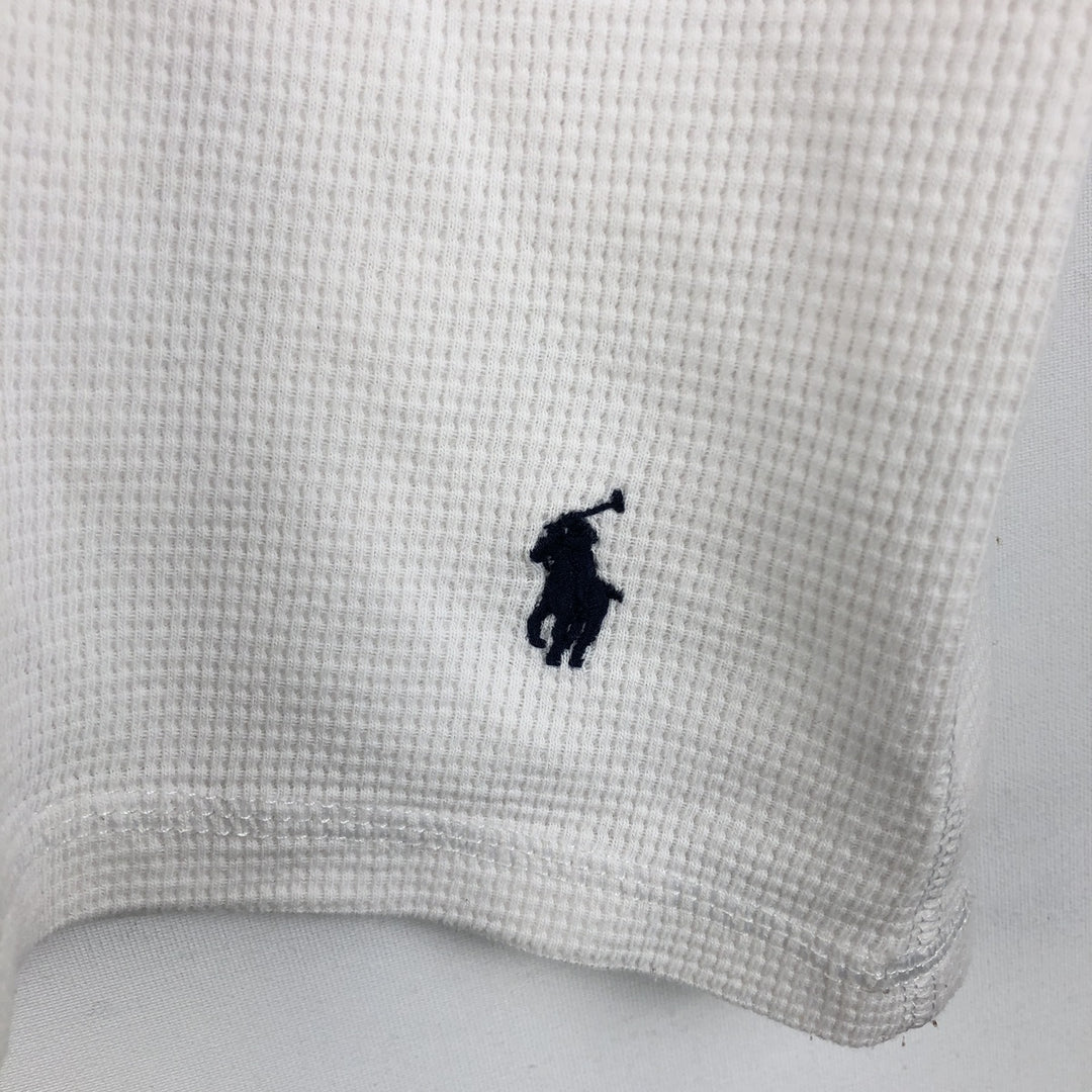Ralph Lauren POLO RALPH LAUREN SLEEPWEAR Thermal Long T-shirt Waffle Men's L size cotton white type Vintage Second Hand