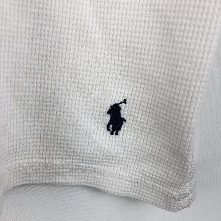 Ralph Lauren POLO RALPH LAUREN SLEEPWEAR Thermal Long T-shirt Waffle Men's L size cotton white type Vintage Second Hand