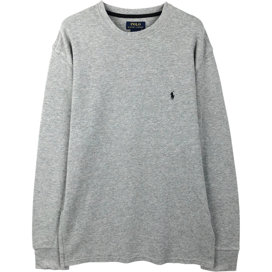 Ralph Lauren POLO RALPH LAUREN Thermal Long T-shirt Waffle Men's XL cotton gray type Vintage Second Hand