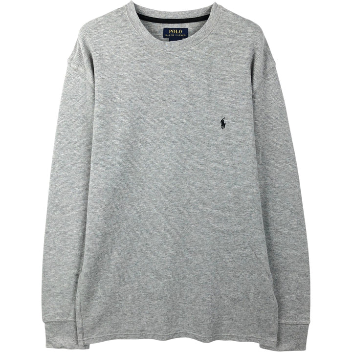 Ralph Lauren POLO RALPH LAUREN Thermal Long T-shirt Waffle Men's XL cotton gray type Vintage Second Hand