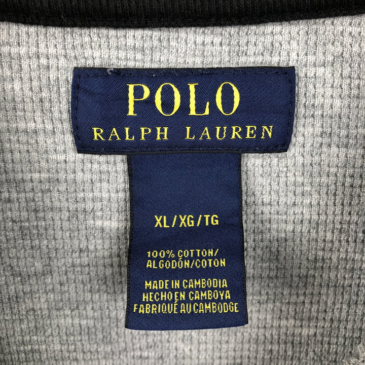 Ralph Lauren POLO RALPH LAUREN Thermal Long T-shirt Waffle Men's XL cotton gray type Vintage Second Hand
