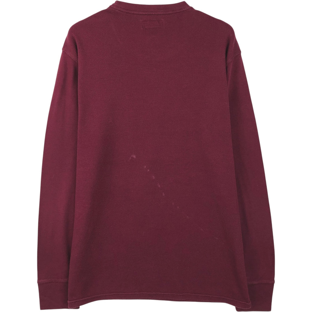 Ralph Lauren POLO RALPH LAUREN Thermal Ron T Waffle Men's L size cotton Red type red-purple Vintage Second Hand