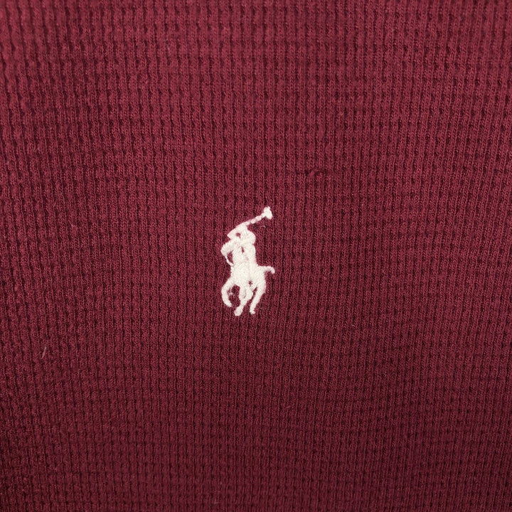 Ralph Lauren POLO RALPH LAUREN Thermal Ron T Waffle Men's L size cotton Red type red-purple Vintage Second Hand