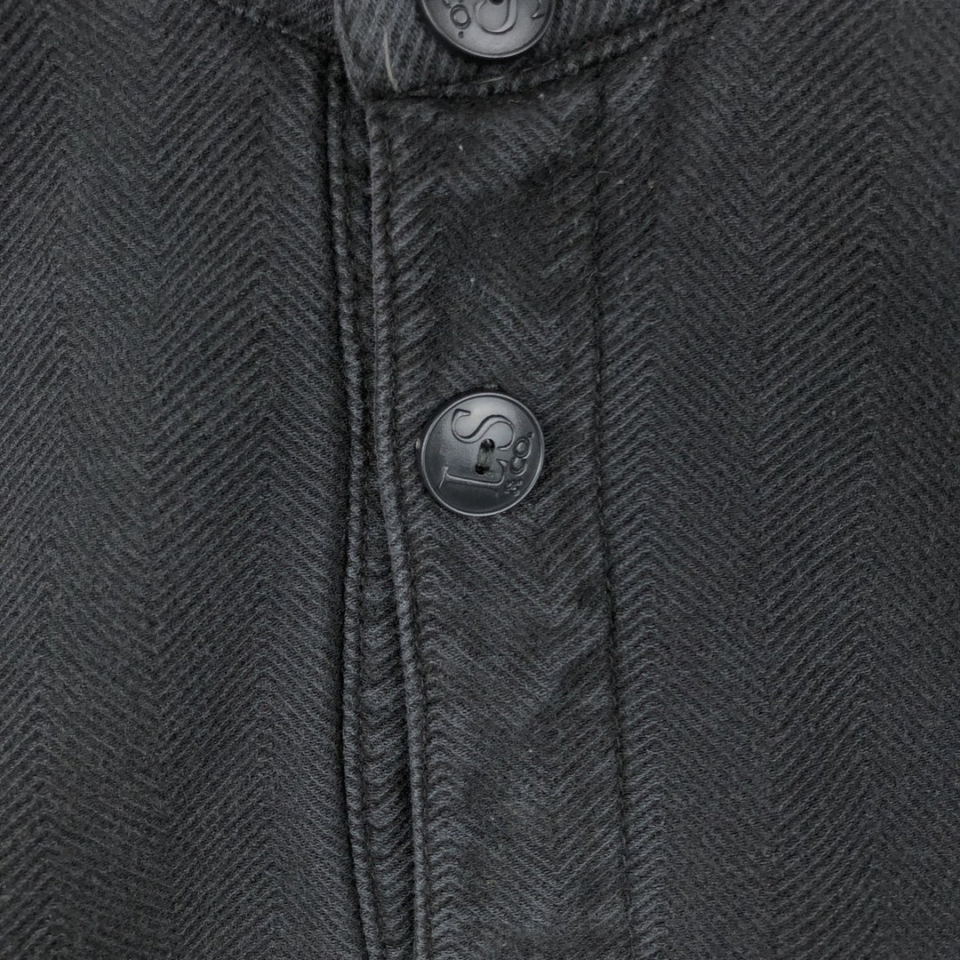90'S Levi's Herringbone Henley Neck Thermal Long-Sleeve T-Shirt, Men's Size L (Equivalent), Vintage cotton black type Vintage Second Hand